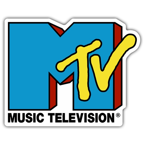 Aufkleber: MTV Blau mit Retro Schriftzug
