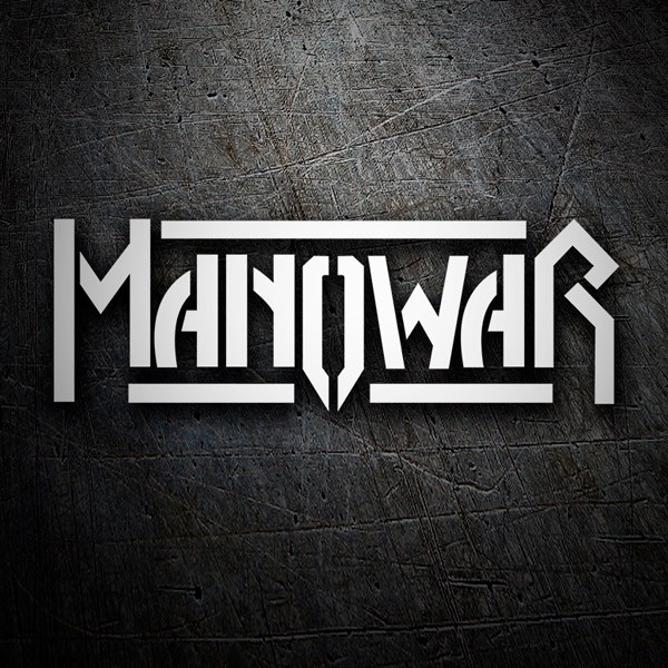 Aufkleber: Logo Manowar mit stilisierten Buchstaben