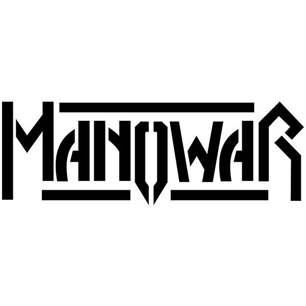 Aufkleber: Logo Manowar mit stilisierten Buchstaben