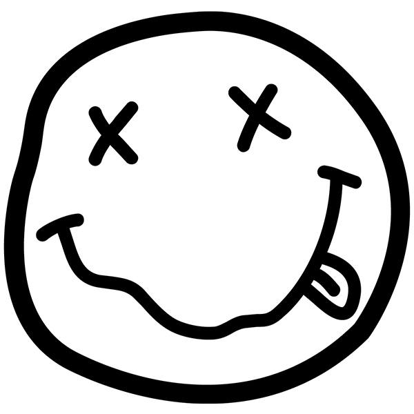 Aufkleber: Smiley Säufer mit Nirvana