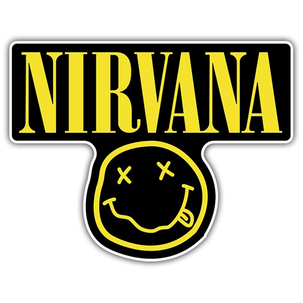 Aufkleber: Nirvana un Smiley Säufer Schwarz