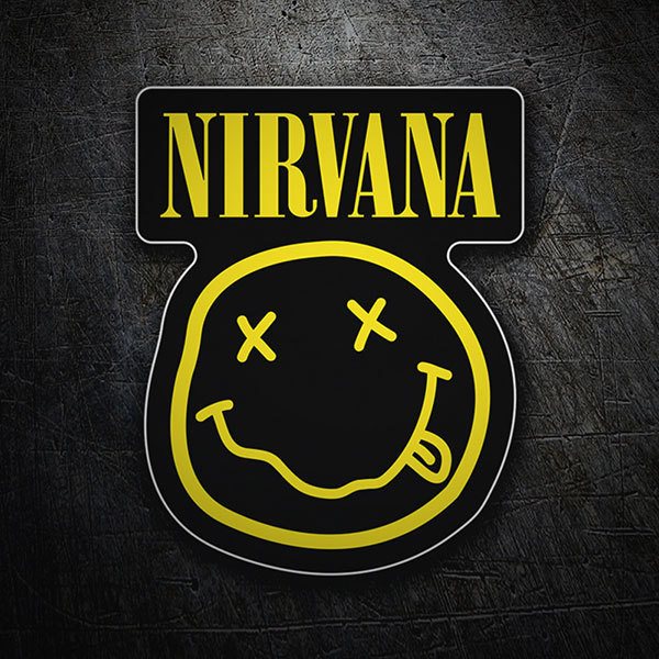 Aufkleber: Nirvana mit Smiley Säufer Schwarz 1