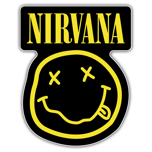 Aufkleber: Nirvana mit Smiley Säufer Schwarz 0