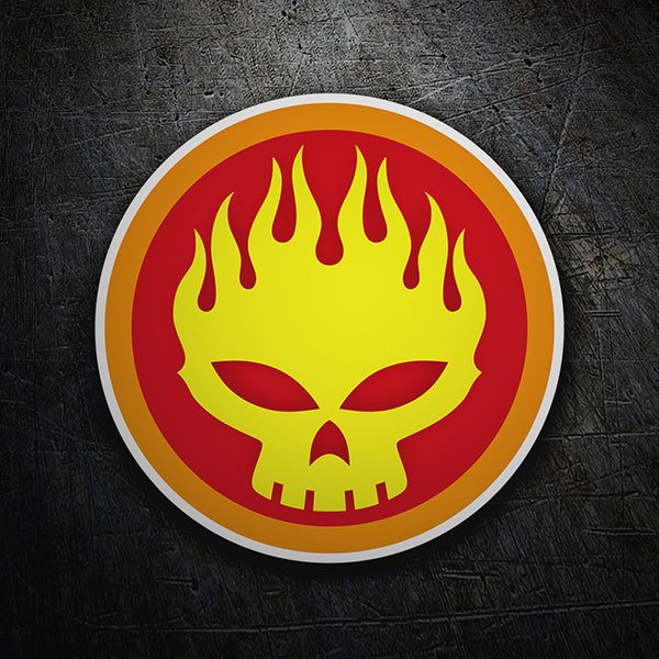 Aufkleber: Totenkopf mit Flammen von The Offspring