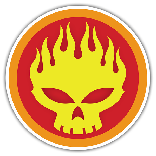 Aufkleber: Totenkopf mit Flammen von The Offspring