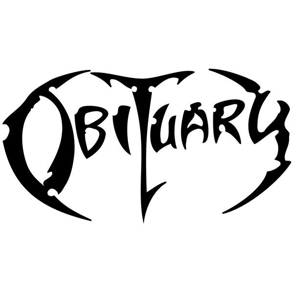 Aufkleber: OBITUARY mit gotischer Schrift