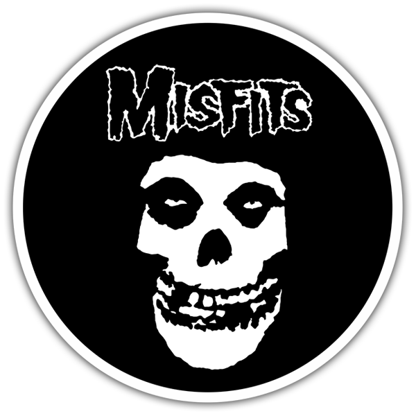 Aufkleber: Sch&auml;del mit Misfits-Text