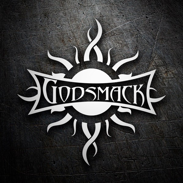Aufkleber: Logo Godsmack mit Kreisform und Strahlen
