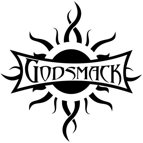 Aufkleber: Logo Godsmack mit Kreisform und Strahlen