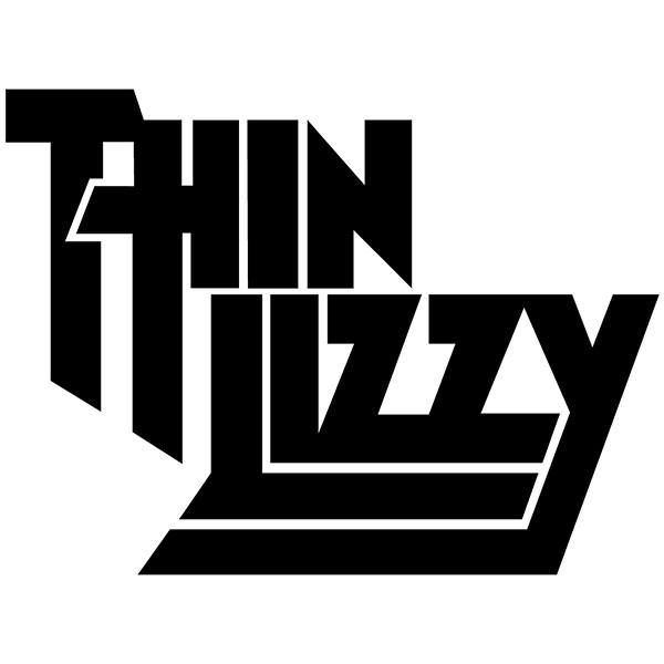 Aufkleber: Thin Lizzy mit stilisiertem Text in zwei Worten
