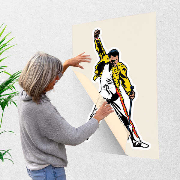 Aufkleber: Freddie Mercury mit Gelber Jacke