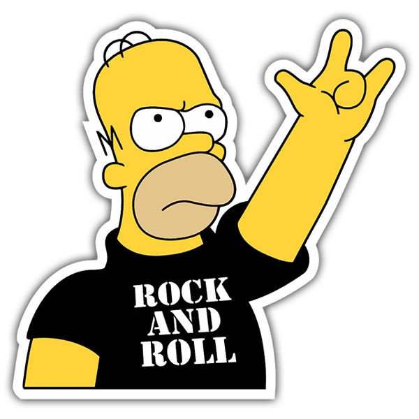Aufkleber: Rock and Roll Homer 