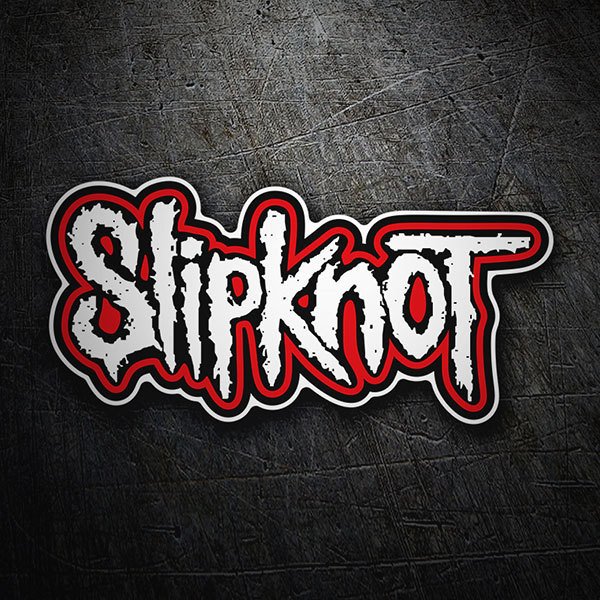 Aufkleber: Slipknot mit Unregelm&auml;&szlig;iger und Abgenutzter Schrif