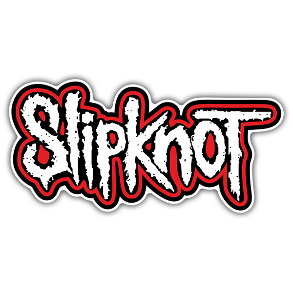Aufkleber: Slipknot mit Unregelm&auml;&szlig;iger und Abgenutzter Schrif