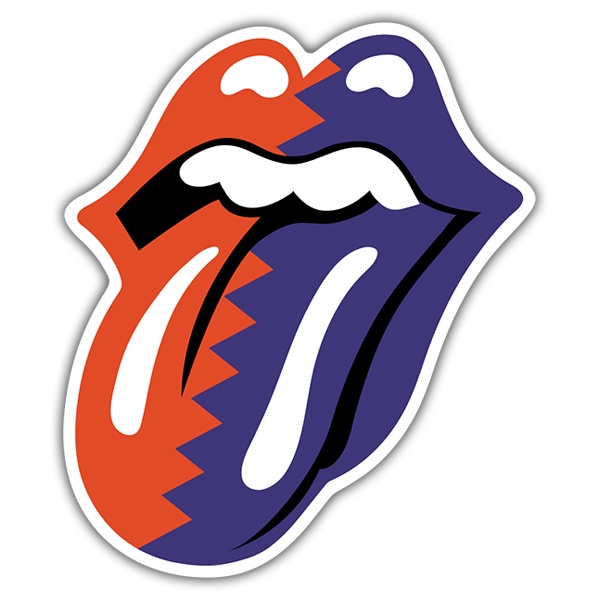 Die abziehoberfläche wird verwendet, um den aufkleber auf der gewünschten oberfläche anzubringen. Aufkleber The Rolling Stones Zweifarbige Zunge ...