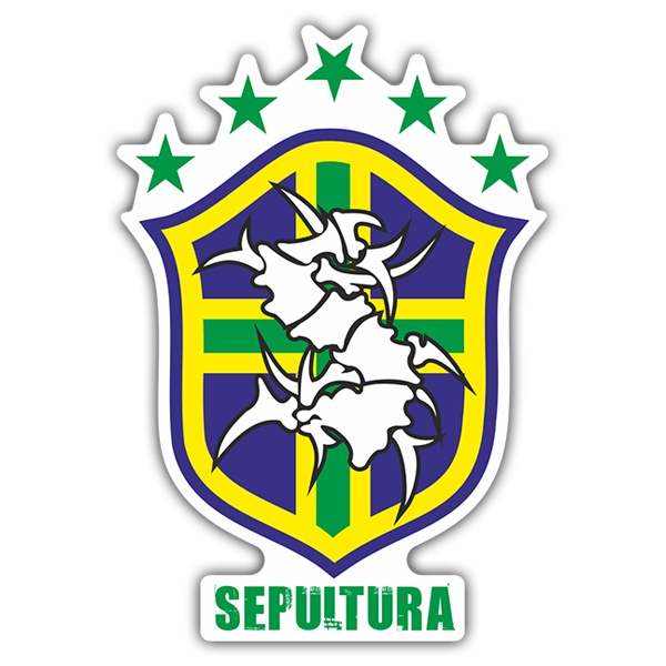 Aufkleber: Sepultura + Brasilien Schild