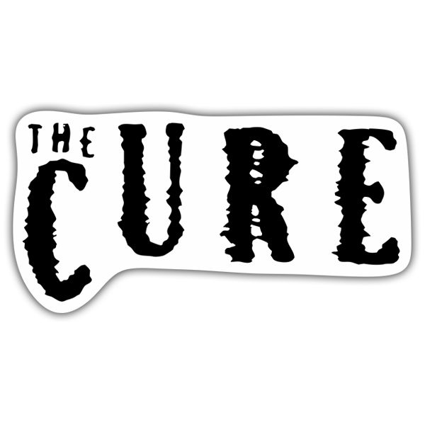 Aufkleber: Cure in Gro&szlig;er und Verzerrter Schriftart
