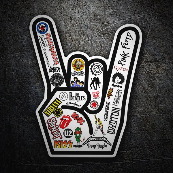 Aufkleber: Hand Rock Logos 1