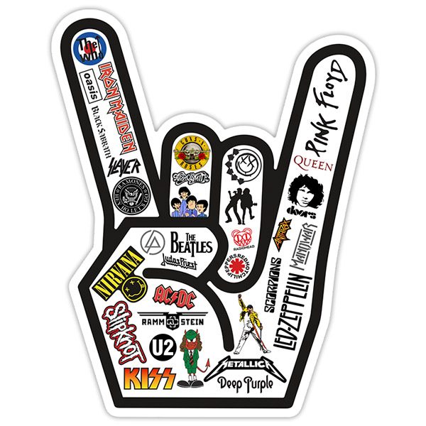 Aufkleber: Hand Rock Logos