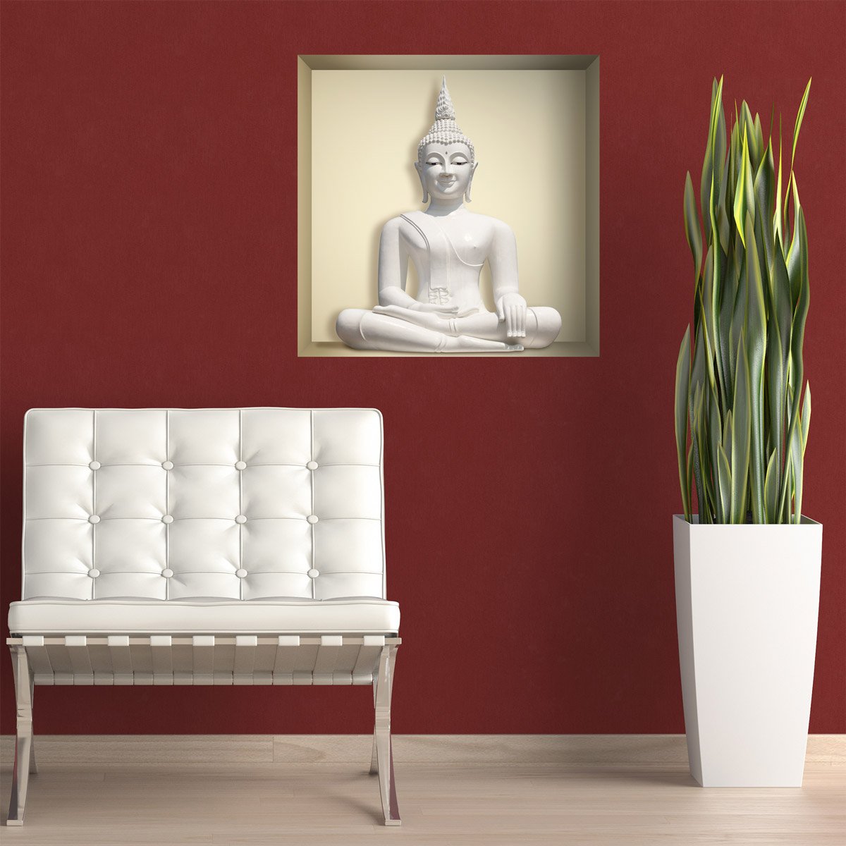 Wandtattoos: Nichen Weißer Buddha