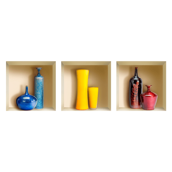 Wandtattoos: Nische Farbige Vasen 