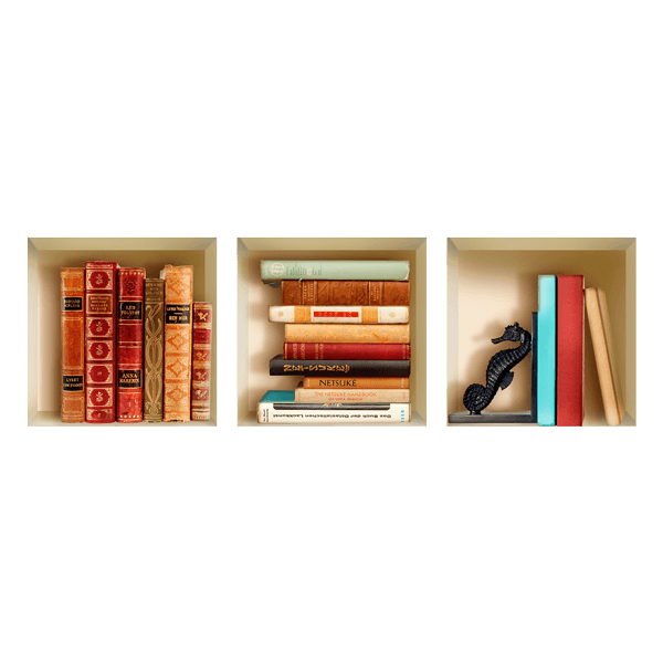 Wandtattoos: Alte Bücher Nische