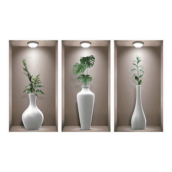 Wandtattoos: Nische Weiße Vasen II