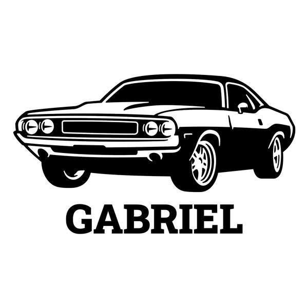 Kinderzimmer Wandtattoo: US-Muscle-Car mit Namen
