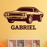 Kinderzimmer Wandtattoo: US-Muscle-Car mit Namen 2