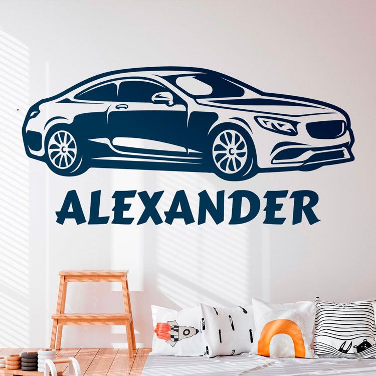 Kinderzimmer Wandtattoo: Personalisierter Sportwagen 2