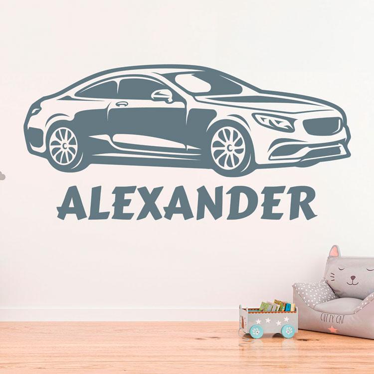 Kinderzimmer Wandtattoo: Personalisierter Sportwagen 2