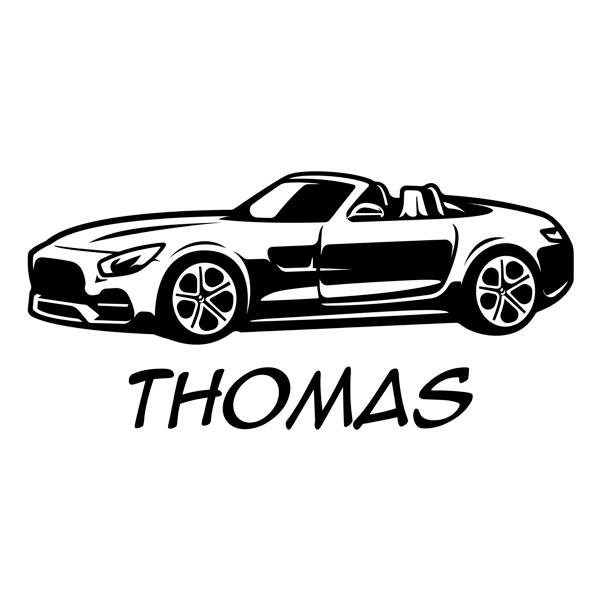 Kinderzimmer Wandtattoo: Personalisierter Cabrio-Sportwagen