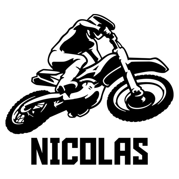 Kinderzimmer Wandtattoo: Motocross mit Namen