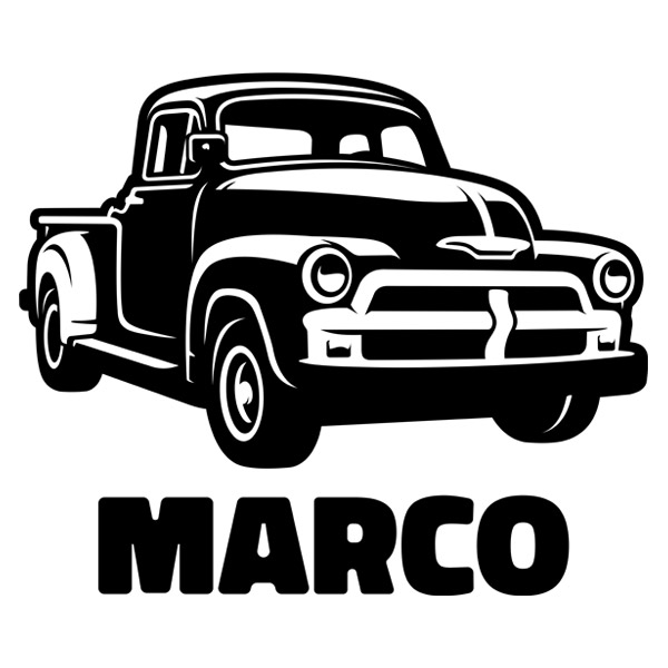 Kinderzimmer Wandtattoo: Chevrolet Pickup mit Name