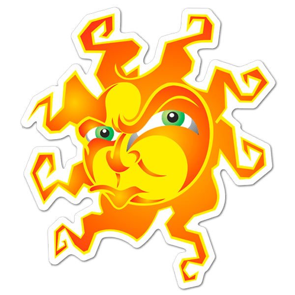 Aufkleber: Wütende Sonne