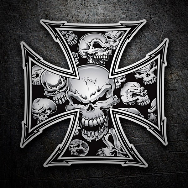Aufkleber: Kreuz der Schädel