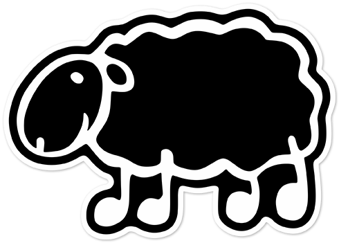 Aufkleber: Schwarzes Lacha-Schaf
