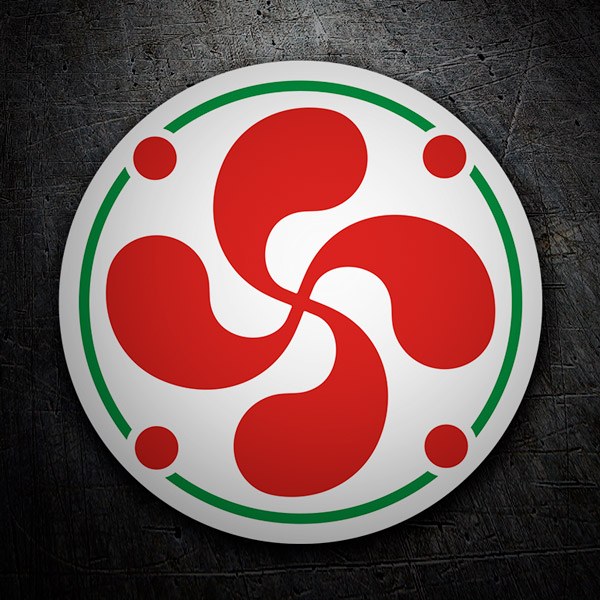 Aufkleber: Lauburu en Espiral Roja