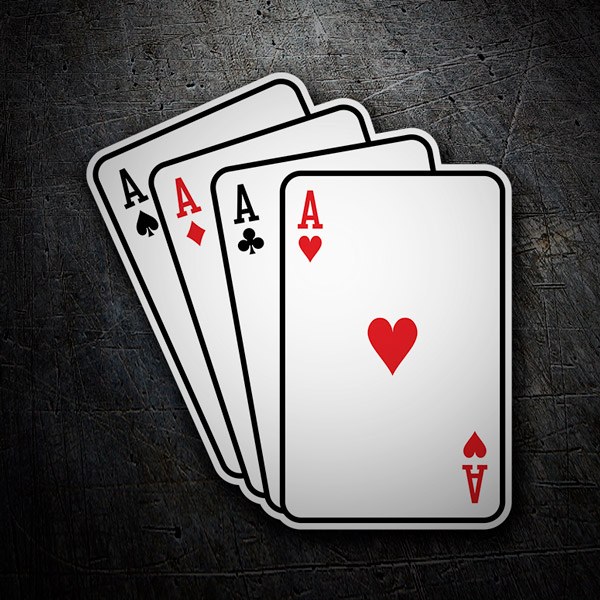 Aufkleber: Poker-Asse Karten