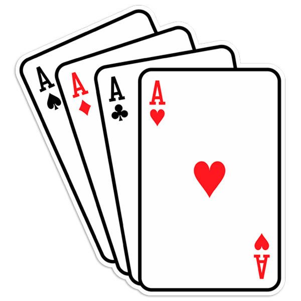 Aufkleber: Poker-Asse Karten