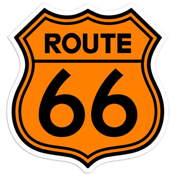 Aufkleber: Route 66 orange