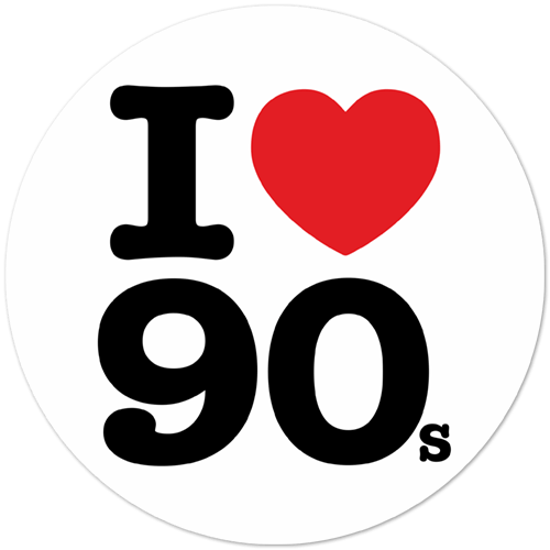 Aufkleber: I love 90s 0