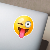 Aufkleber: Zwinkern Gesicht und Zunge emoji 3