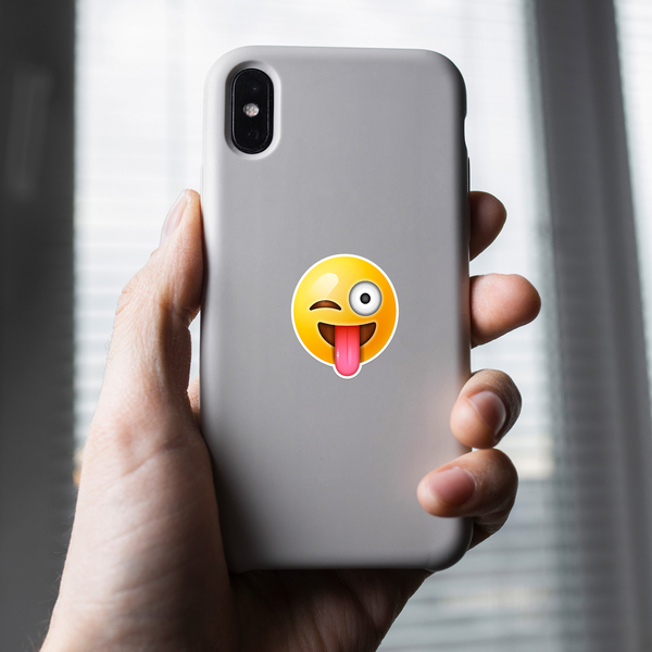 Aufkleber: Zwinkern Gesicht und Zunge emoji