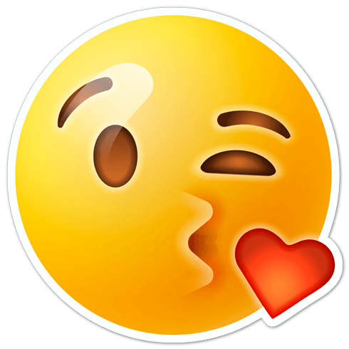 Aufkleber: Kuss emoticon