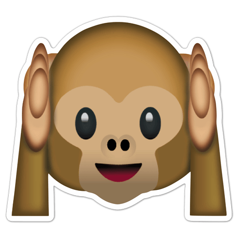 Aufkleber: Affe Aufstecken Ohren