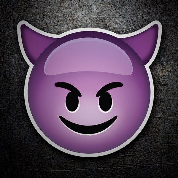 Aufkleber: Smiley Gesicht Teufel mit Hörnern
