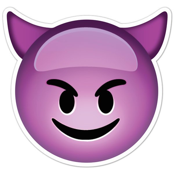 Aufkleber: Smiley Gesicht Teufel mit Hörnern