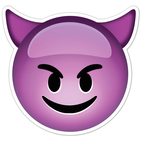 Aufkleber: Smiley Gesicht Teufel mit Hörnern