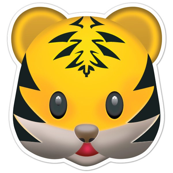 Aufkleber: Emoticon Tigergesicht